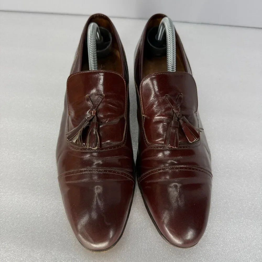 Jonathan Richards Oxford Shoes Men 9 Cordovan Leather Tasseled Slip On Cap Toe